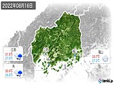 2022年08月16日の広島県の実況天気