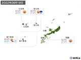 2022年08月18日の沖縄地方の実況天気