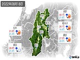 2022年08月18日の長野県の実況天気