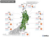 2022年08月19日の東北地方の実況天気