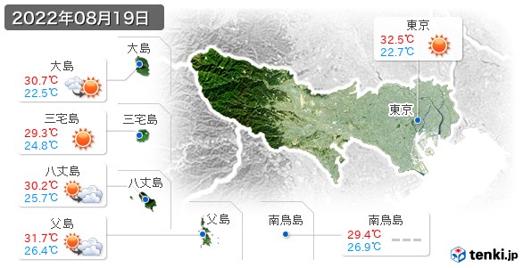 東京都(2022年08月19日の天気