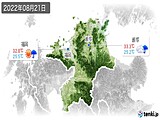 2022年08月21日の福岡県の実況天気