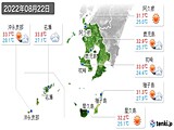 2022年08月22日の鹿児島県の実況天気