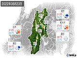 2022年08月23日の長野県の実況天気