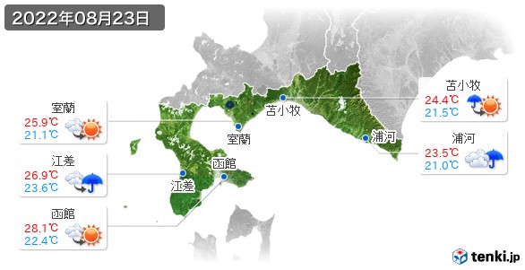 道南(2022年08月23日の天気