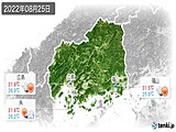 2022年08月25日の広島県の実況天気