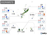 2022年08月27日の沖縄県の実況天気