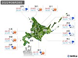 2022年08月28日の北海道地方の実況天気