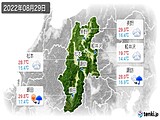 2022年08月29日の長野県の実況天気