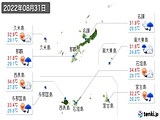 2022年08月31日の沖縄県の実況天気
