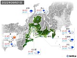 2022年09月01日の東海地方の実況天気