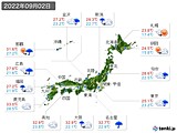 2022年09月02日の実況天気