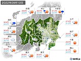 2022年09月10日の関東・甲信地方の実況天気