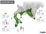 2022年09月12日の道南の実況天気