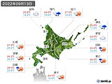 2022年09月13日の北海道地方の実況天気