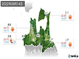 2022年09月14日の青森県の実況天気