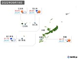 2022年09月19日の沖縄地方の実況天気