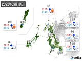 2022年09月19日の長崎県の実況天気