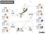 2022年09月23日の沖縄県の実況天気