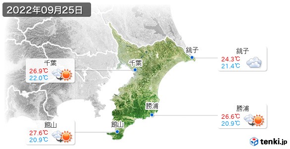 千葉県(2022年09月25日の天気
