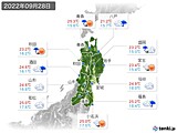 2022年09月28日の東北地方の実況天気