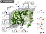 2022年09月28日の関東・甲信地方の実況天気