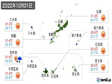 2022年10月01日の沖縄県の実況天気