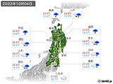 2022年10月04日の東北地方の実況天気