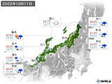 2022年10月11日の北陸地方の実況天気