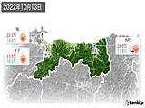 2022年10月13日の鳥取県の実況天気
