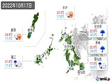 2022年10月17日の長崎県の実況天気