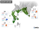 2022年10月18日の道南の実況天気