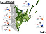 2022年10月28日の道東の実況天気