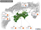 2022年10月30日の四国地方の実況天気