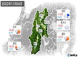 2022年11月04日の長野県の実況天気