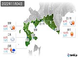 2022年11月04日の道南の実況天気