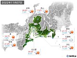 2022年11月07日の東海地方の実況天気
