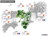 2022年11月07日の近畿地方の実況天気