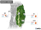 2022年11月09日の岩手県の実況天気
