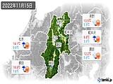 2022年11月15日の長野県の実況天気