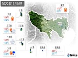 2022年11月16日の東京都の実況天気