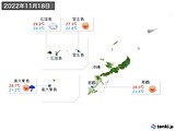 2022年11月18日の沖縄地方の実況天気