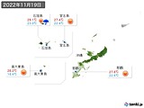 2022年11月19日の沖縄地方の実況天気