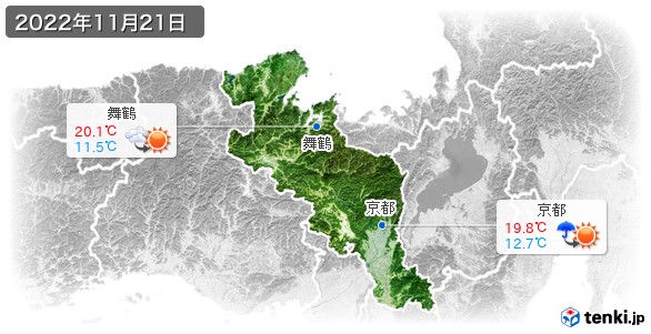 京都府(2022年11月21日の天気