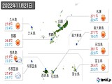 実況天気(2022年11月21日)