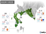 2022年11月22日の道南の実況天気