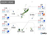 2022年11月26日の沖縄県の実況天気