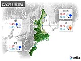 2022年11月30日の三重県の実況天気