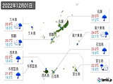 2022年12月01日の沖縄県の実況天気
