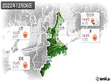 2022年12月06日の三重県の実況天気